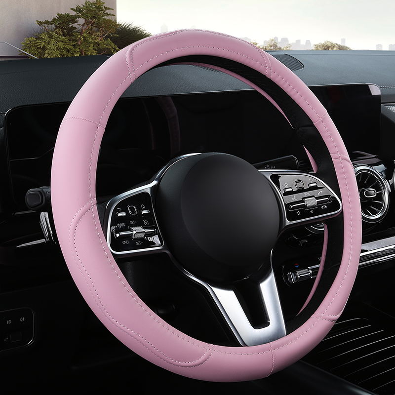 Car Steering Wheel Cover Anti Slip Breathable - Antypoślizgowy skórzany pokrowiec na kierownicę samochodową