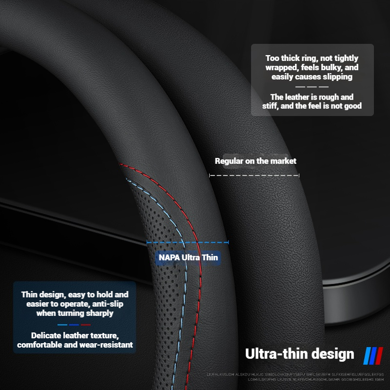 Skórzany oddychający pokrowiec – Car Steering Wheel Cover Anti Slip Breathable recenzja i cena