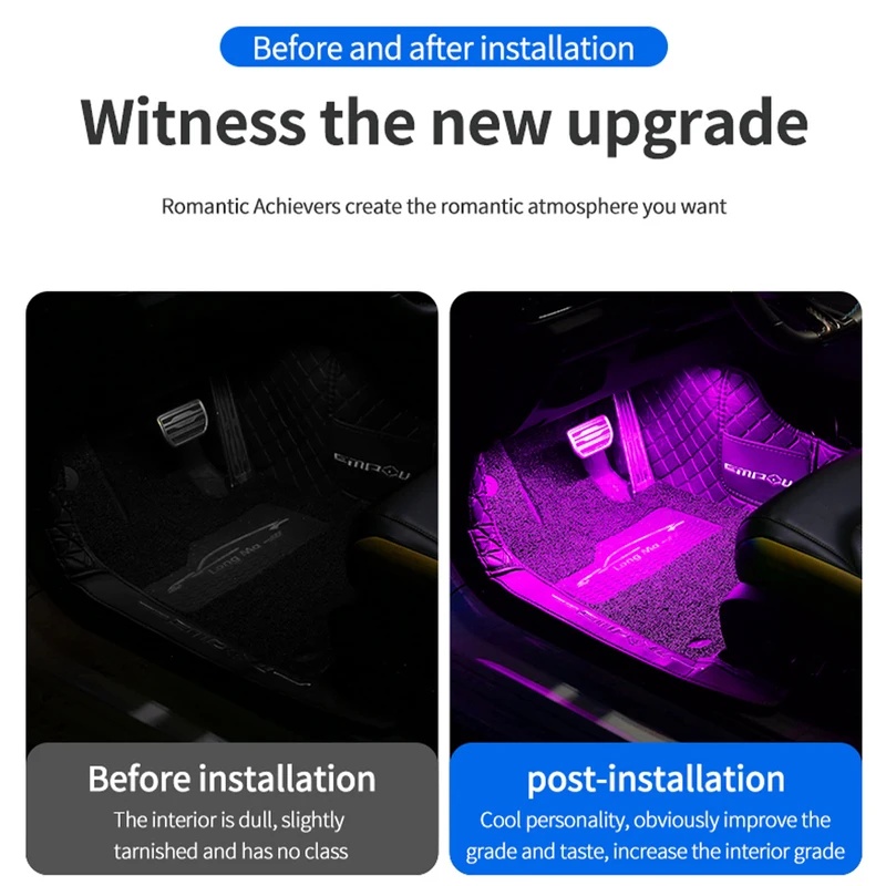 Neonowe oświetlenie LED do wnę – Led Ambient Interior Car Lights App Control recenzja i cena