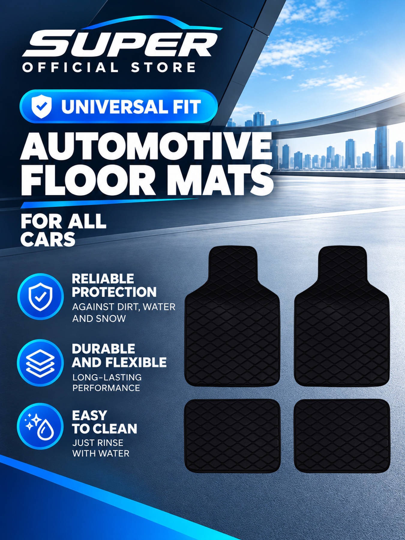 Komplet uniwersalnych, antypoś – Car Floor Mats Universal Waterproof Leather recenzja i cena