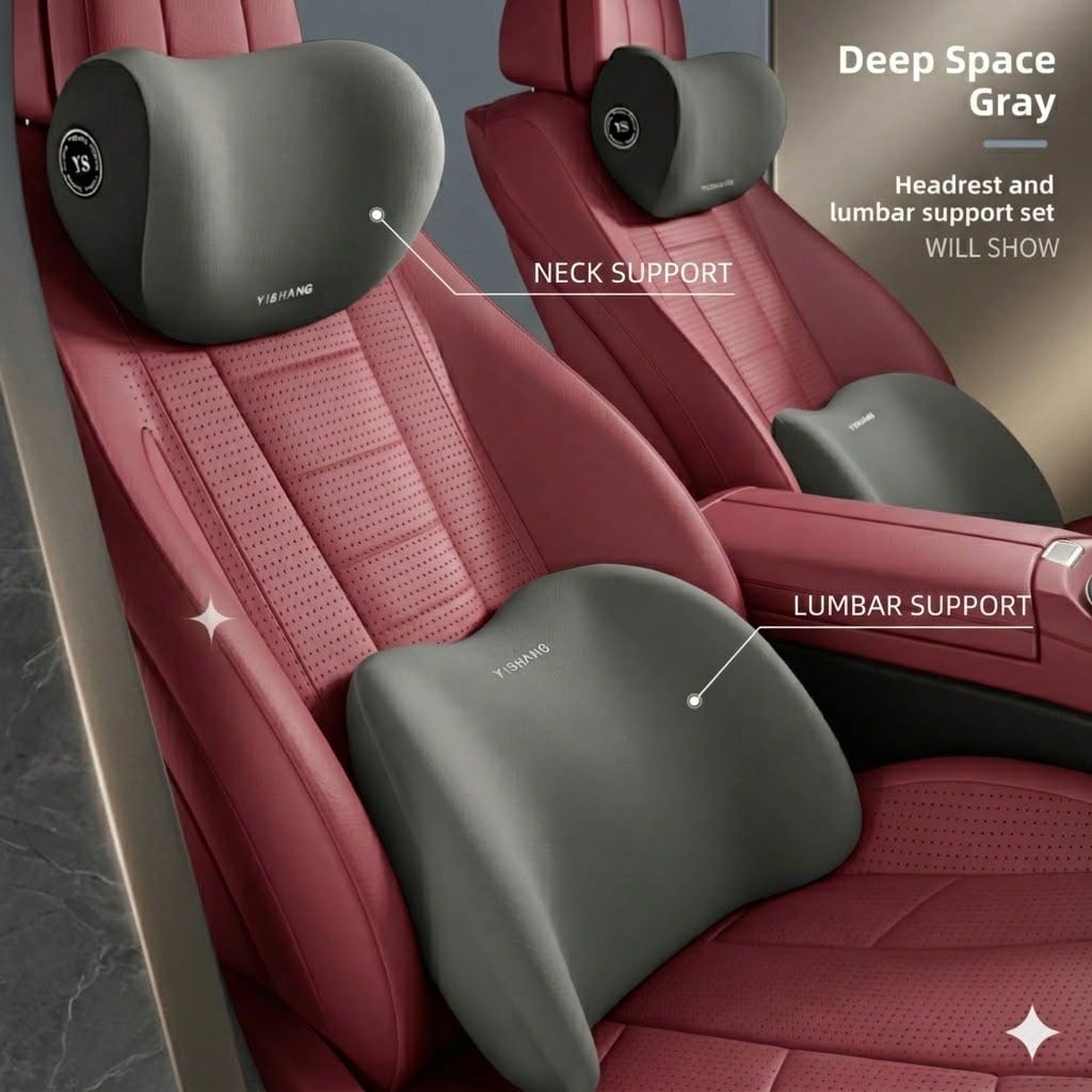 Poduszka do zagłówka i podparc – Memory Foam Car Neck Pillow Lumbar Support recenzja i cena